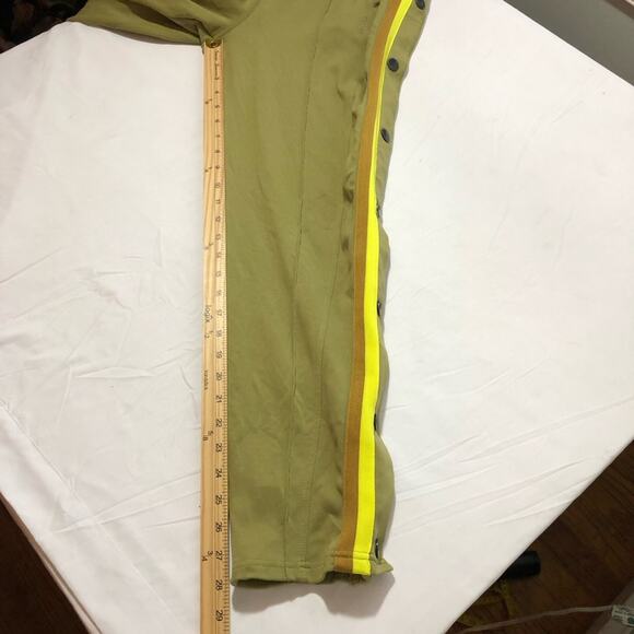 Free People Movement xs baby got track olive green yellow combo track pants snap - Picture 8 of 15